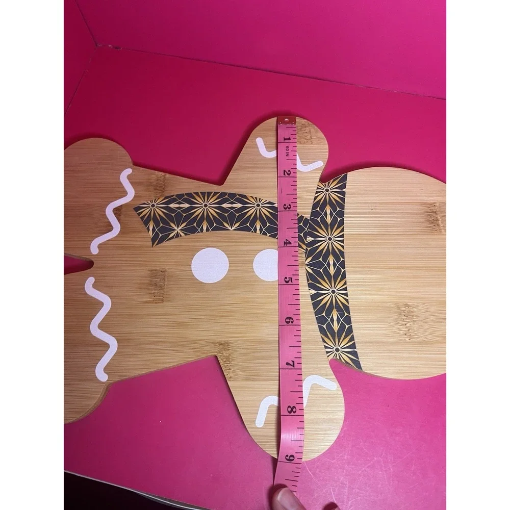 Christmas Acacia Wood Gingerbread Man Charcuterie Board Holiday Party Serve Tray